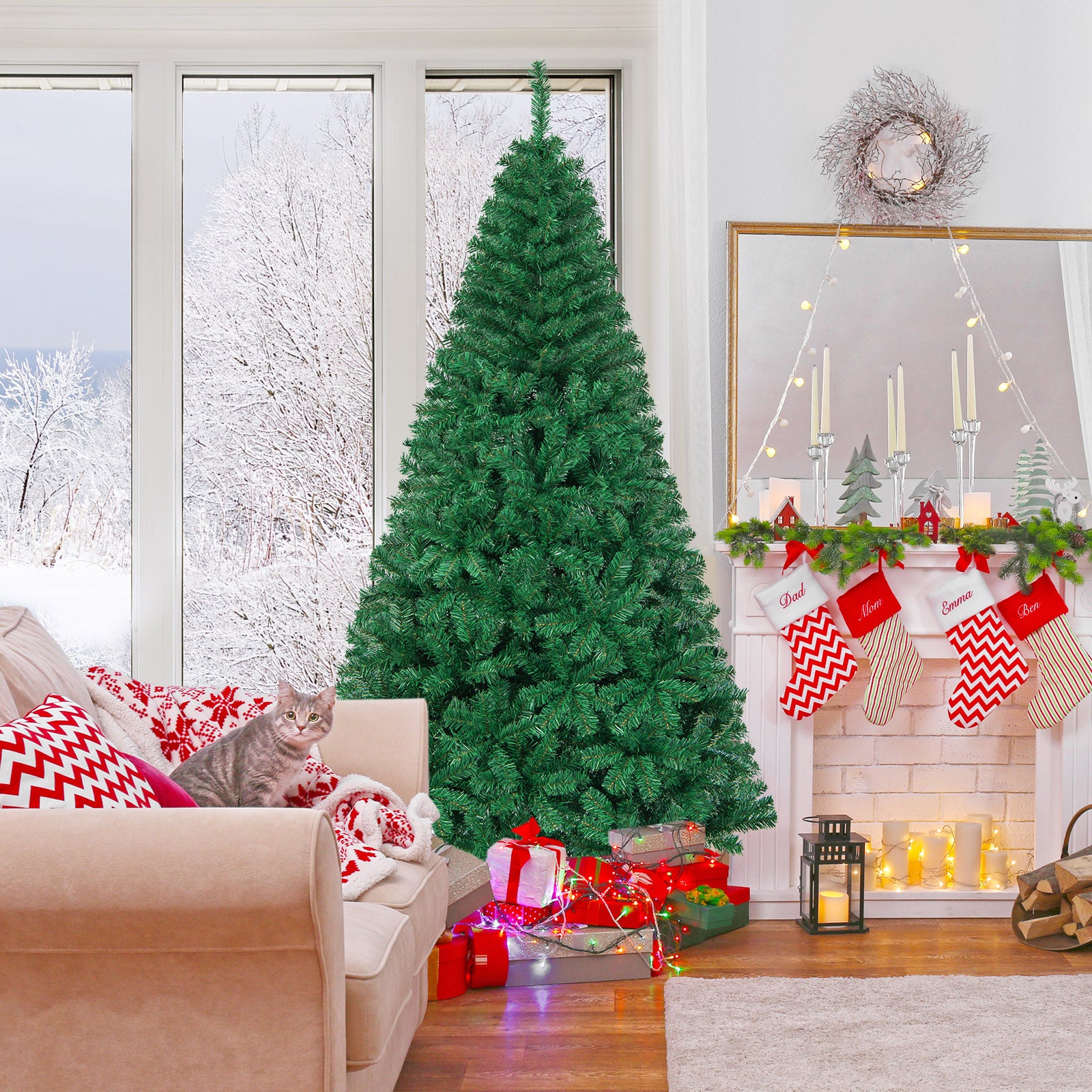 Artificial PVC Hinged Christmas Tree, 7 ft, Green Christmas Tree at Gallery Canada