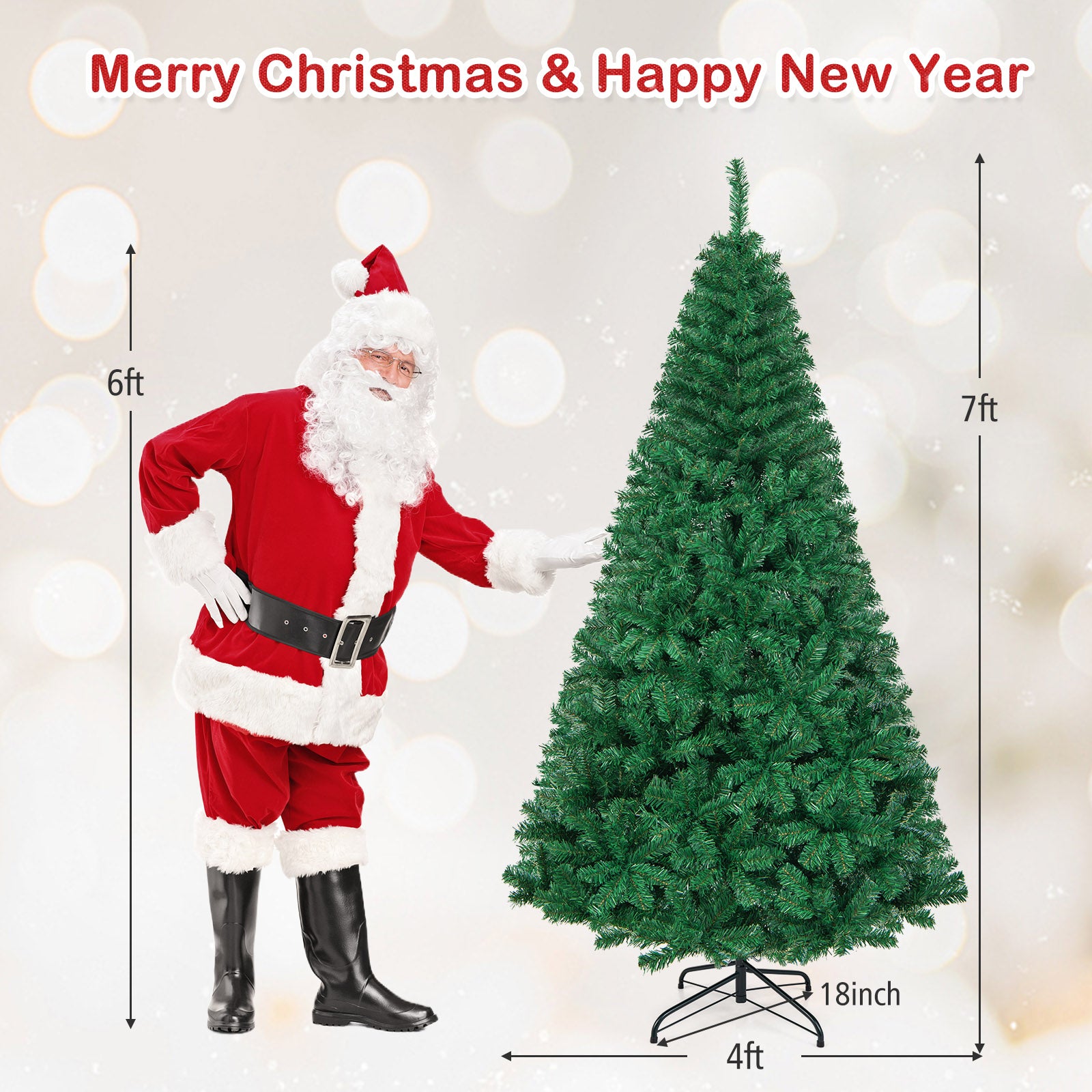 Artificial PVC Hinged Christmas Tree, 7 ft, Green Christmas Tree at Gallery Canada