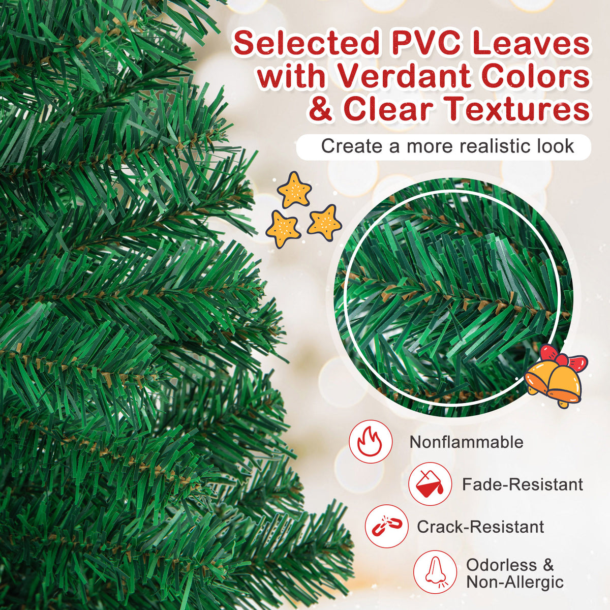 Artificial PVC Hinged Christmas Tree, 7 ft, Green Christmas Tree at Gallery Canada