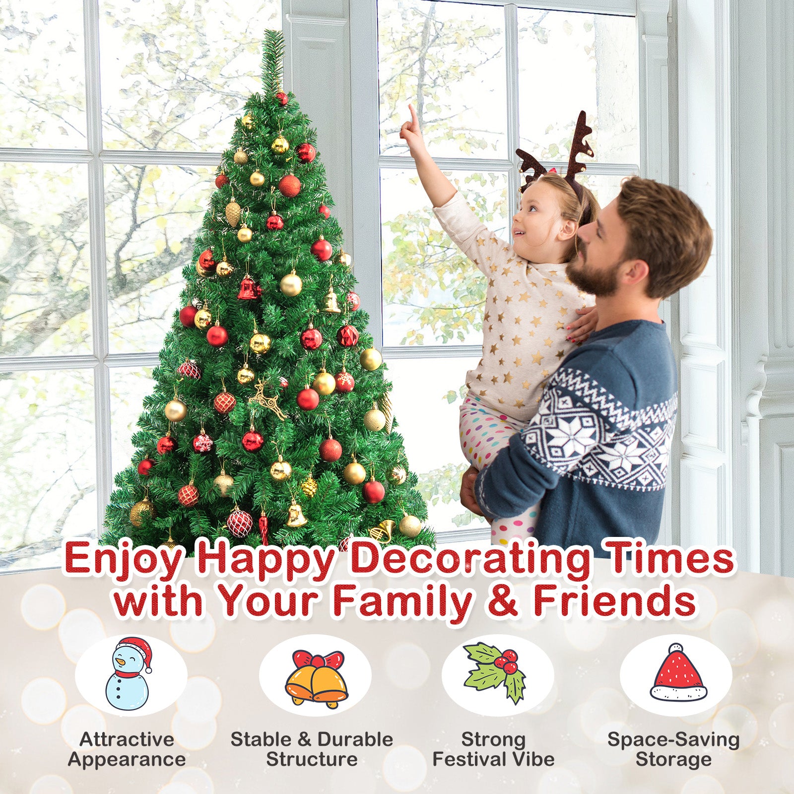 Artificial PVC Hinged Christmas Tree, 7 ft, Green Christmas Tree at Gallery Canada