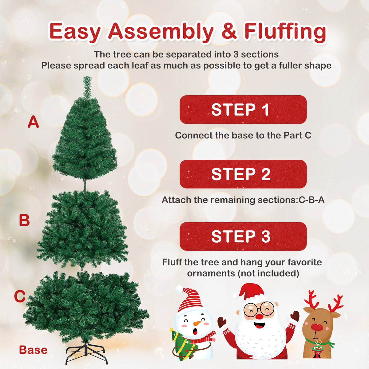 Artificial PVC Hinged Christmas Tree, 7 ft, Green Christmas Tree at Gallery Canada
