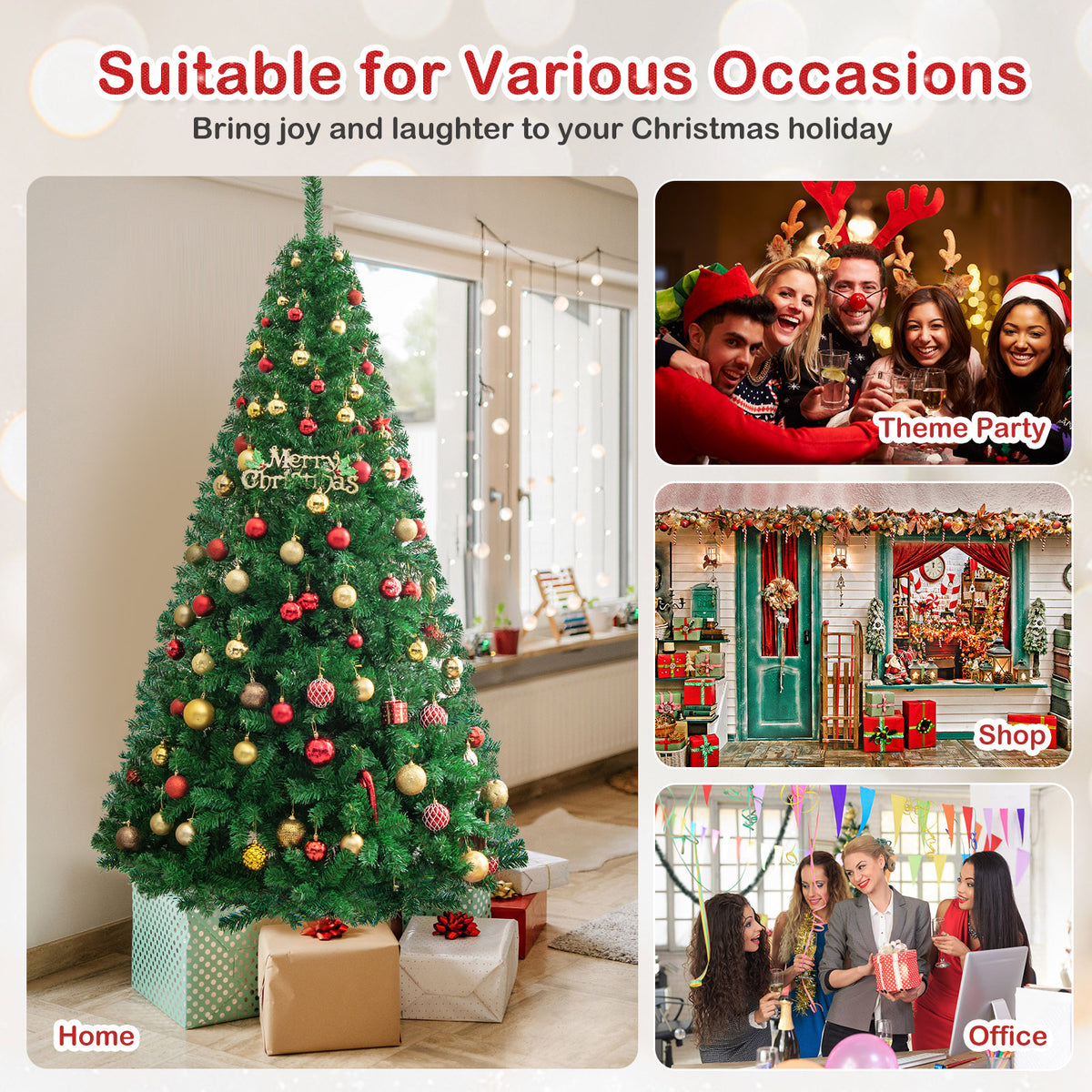 Artificial PVC Hinged Christmas Tree, 7 ft, Green Christmas Tree at Gallery Canada
