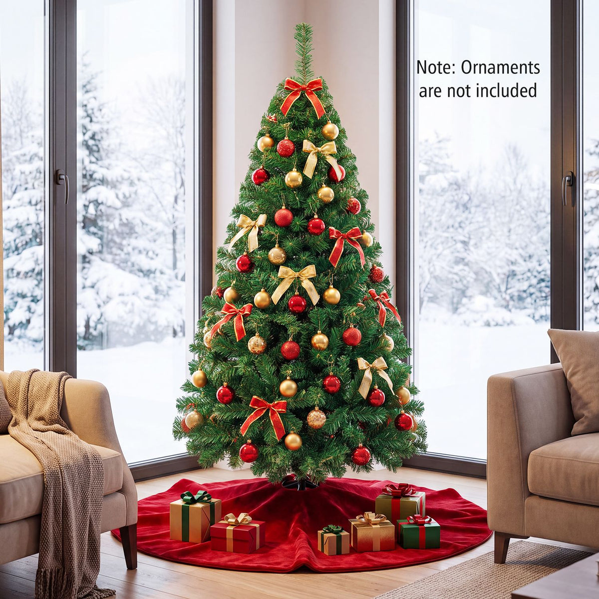 Artificial PVC Christmas Tree, Solid Metal Stand, 5 ft, Green Christmas Tree at Gallery Canada