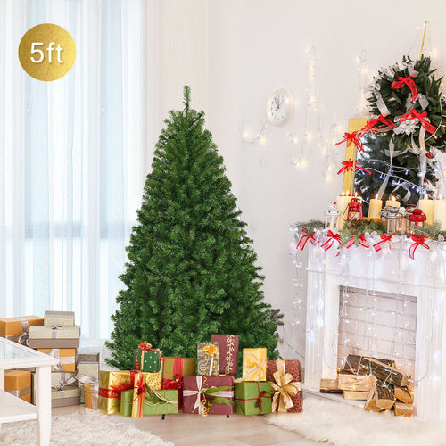 Artificial Hinged Christmas Tree, 5 ft, Green
