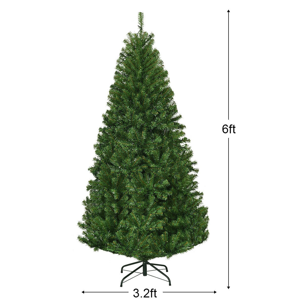 Artificial Hinged Christmas Tree, 6 ft, Green Christmas Tree at Gallery Canada