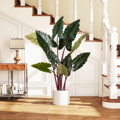Artificial Rainbow Taro Tree 63" Tall with 11 Faux Leaves-2 Pack Faux Plants at Gallery Canada