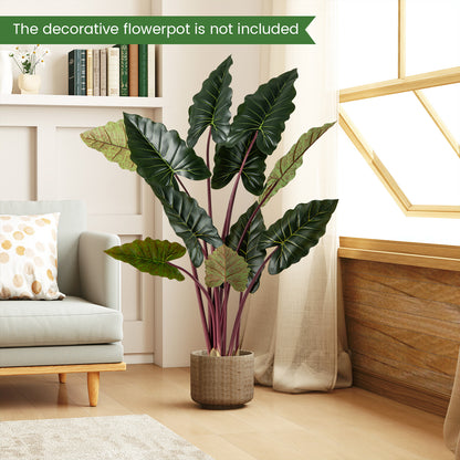 Artificial Rainbow Taro Tree 63" Tall with 11 Faux Leaves-1 Pack Faux Plants at Gallery Canada
