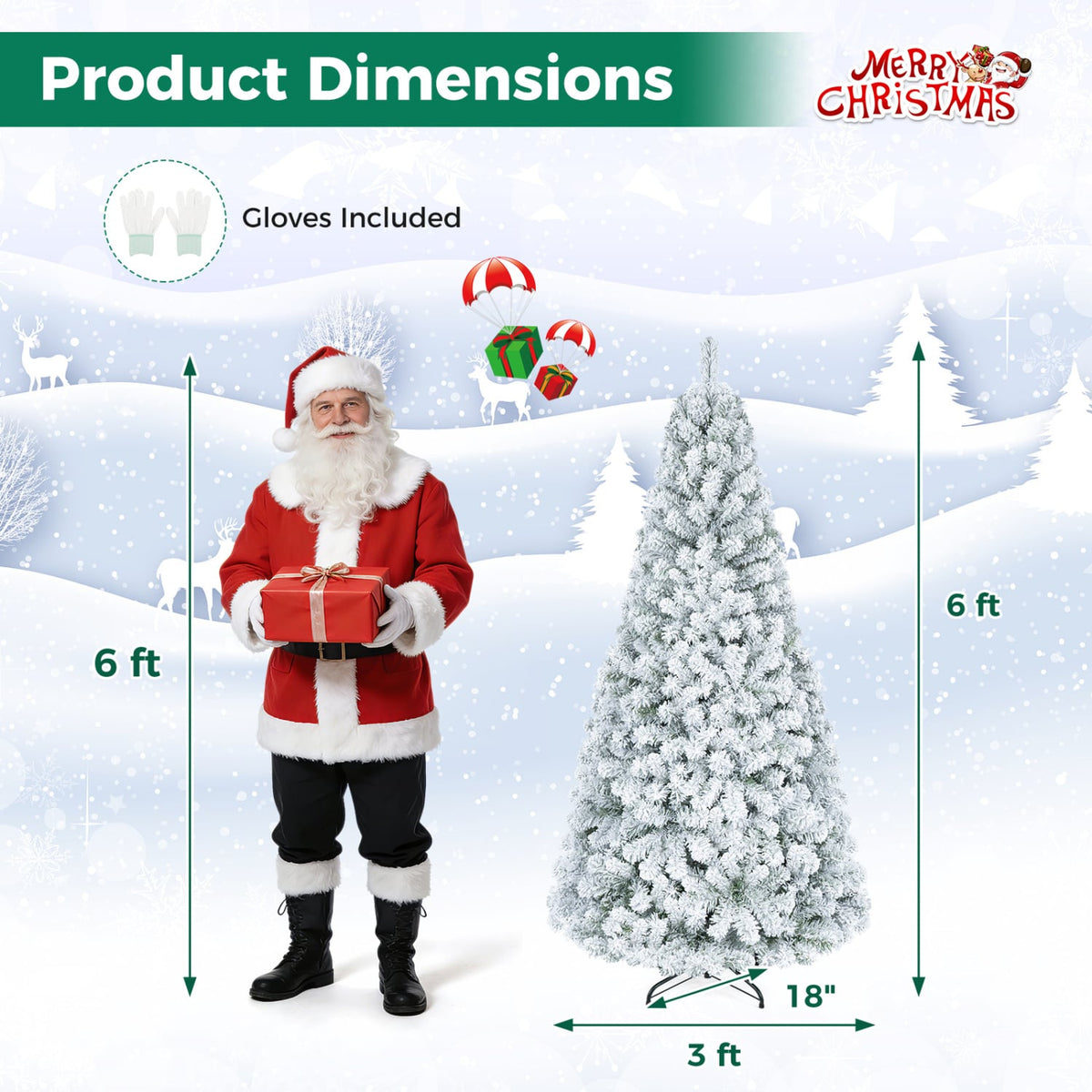Snow-Flocked Christmas Tree, 6 ft, White Christmas Tree at Gallery Canada