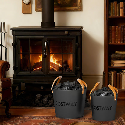 Ash Bucket Set of 2 Metal Coal Ash Can Set with 11.5 Gal and 8.5 Gal Bucket for Fireplace Fire Pits Fireplace Tools at Gallery Canada