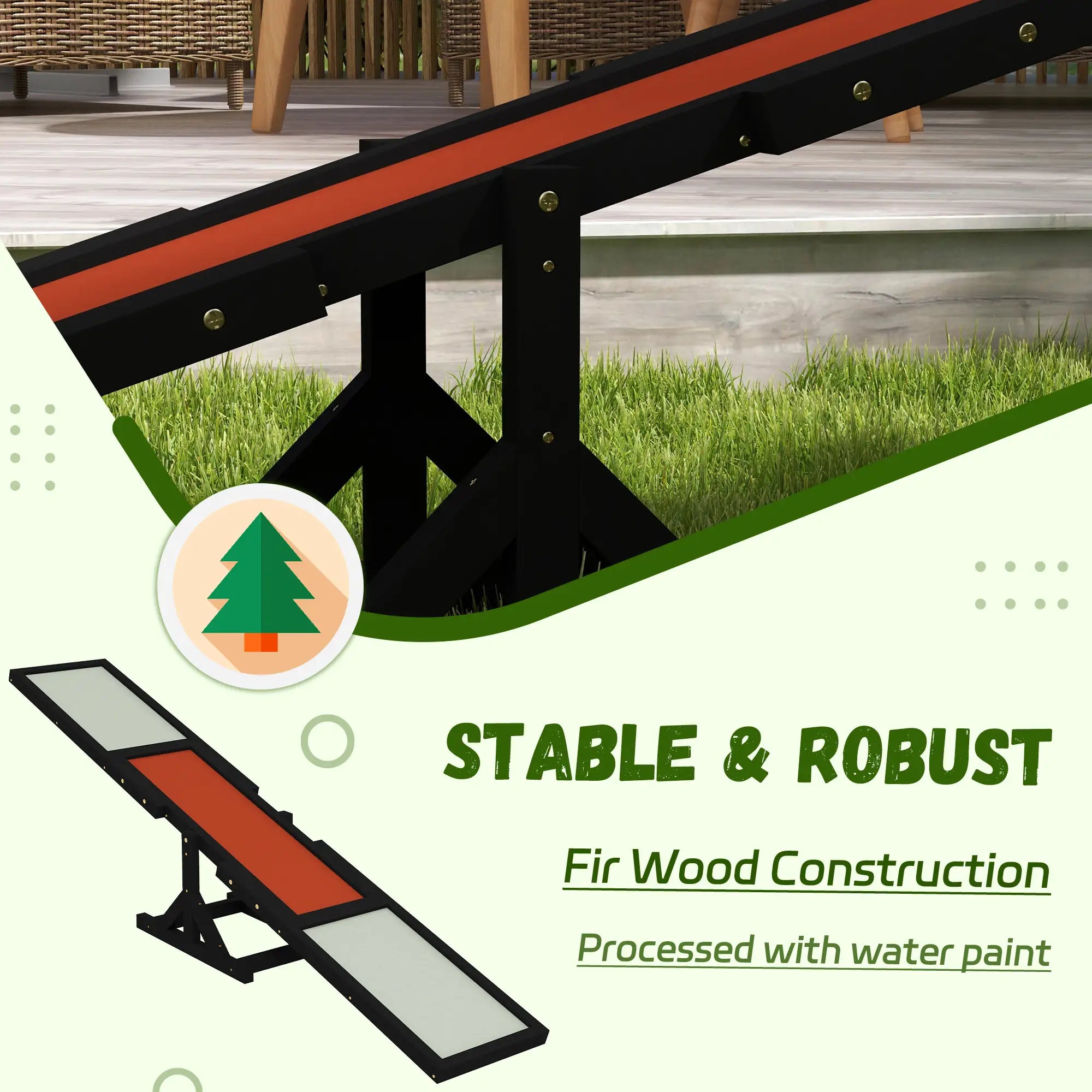 Wood Pet Seesaw, Dog Agility Training Equipment, Weather Resistant, Black Dog Agility Training Equipment at Gallery Canada