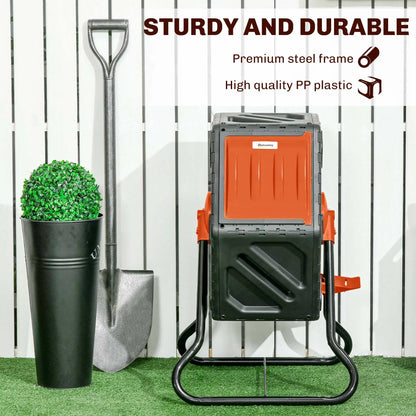 Rotating Composter Bin, 17 Gallon, 24 Vents, Steel Legs, Orange Outdoor Compost Bin at Gallery Canada