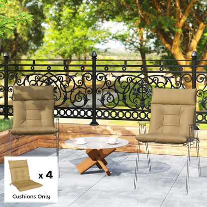 Patio Chair Cushions Set Of 4, Waterproof Non-Slip, 44"x21", Khaki Patio Chair Cushions at Gallery Canada