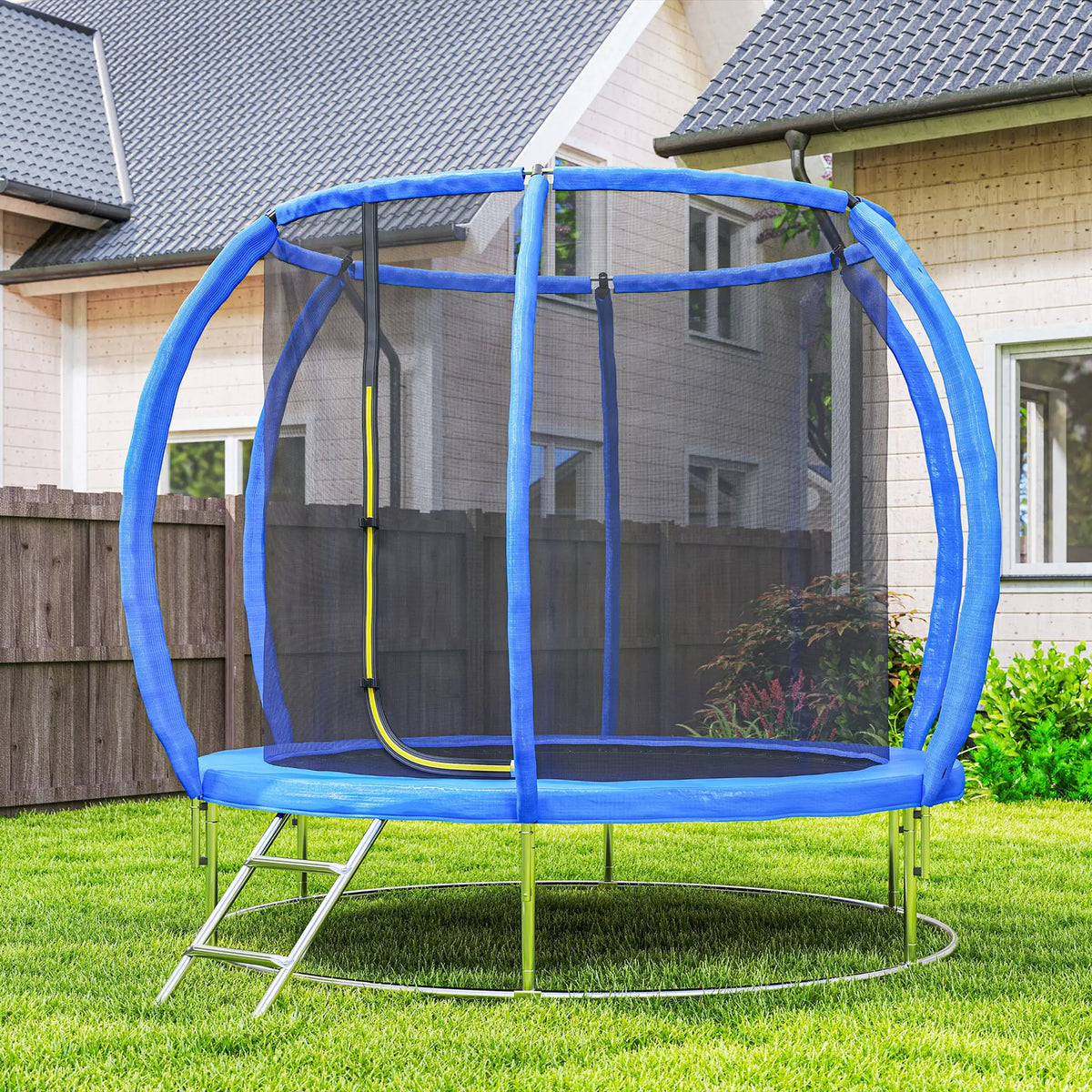 8ft Trampoline, ASTM Certified, Circular Base, Enclosure Net, Ladder Trampolines at Gallery Canada