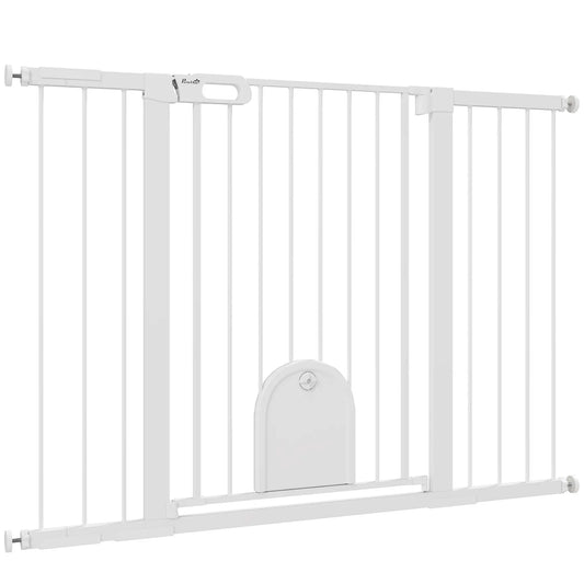 30"-52" Extra Wide Pet Gate, 35"H, Small Door, Black Houses, Kennels & Pens White at Gallery Canada