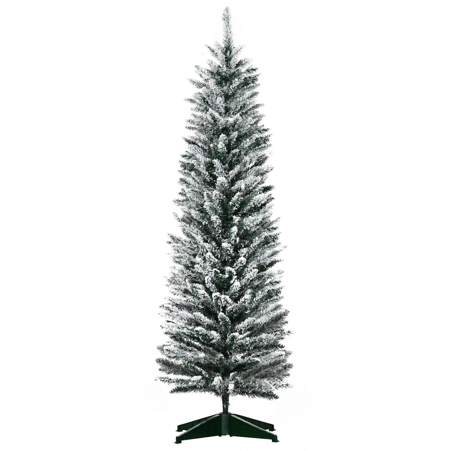 5ft Pencil Artificial Christmas Tree, Snow Flocked Branches, Green Artificial Christmas Trees Green at Gallery Canada