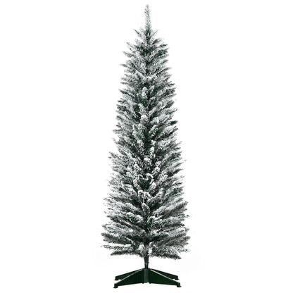 5ft Pencil Artificial Christmas Tree, Snow Flocked Branches, Green Artificial Christmas Trees Green at Gallery Canada