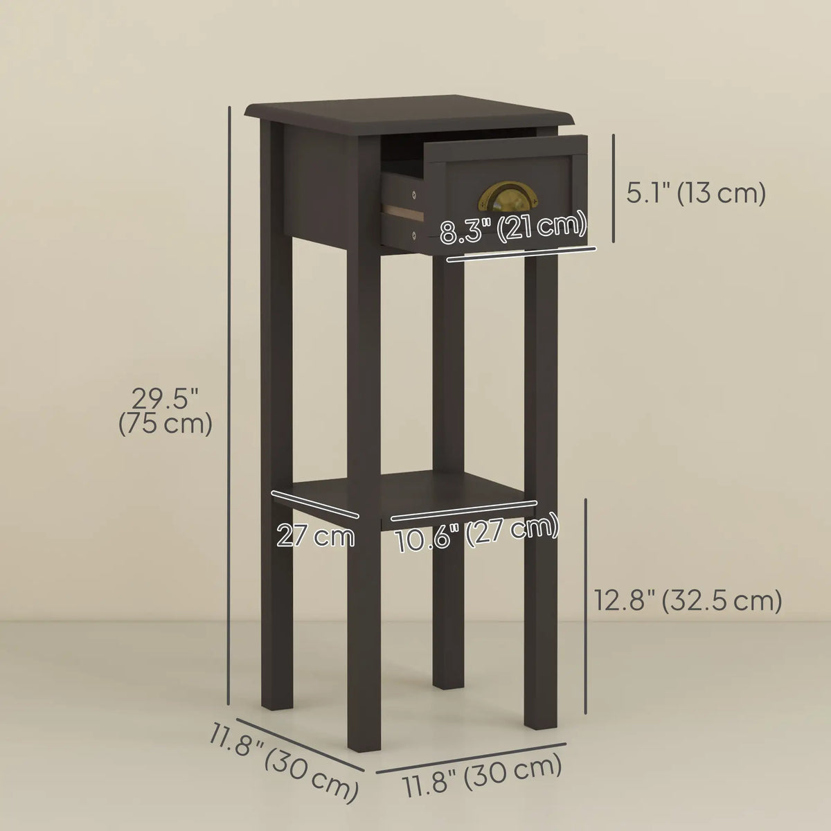 2-Tier Side Table with Drawer, Shelf, End Table for Living Room Side Tables at Gallery Canada