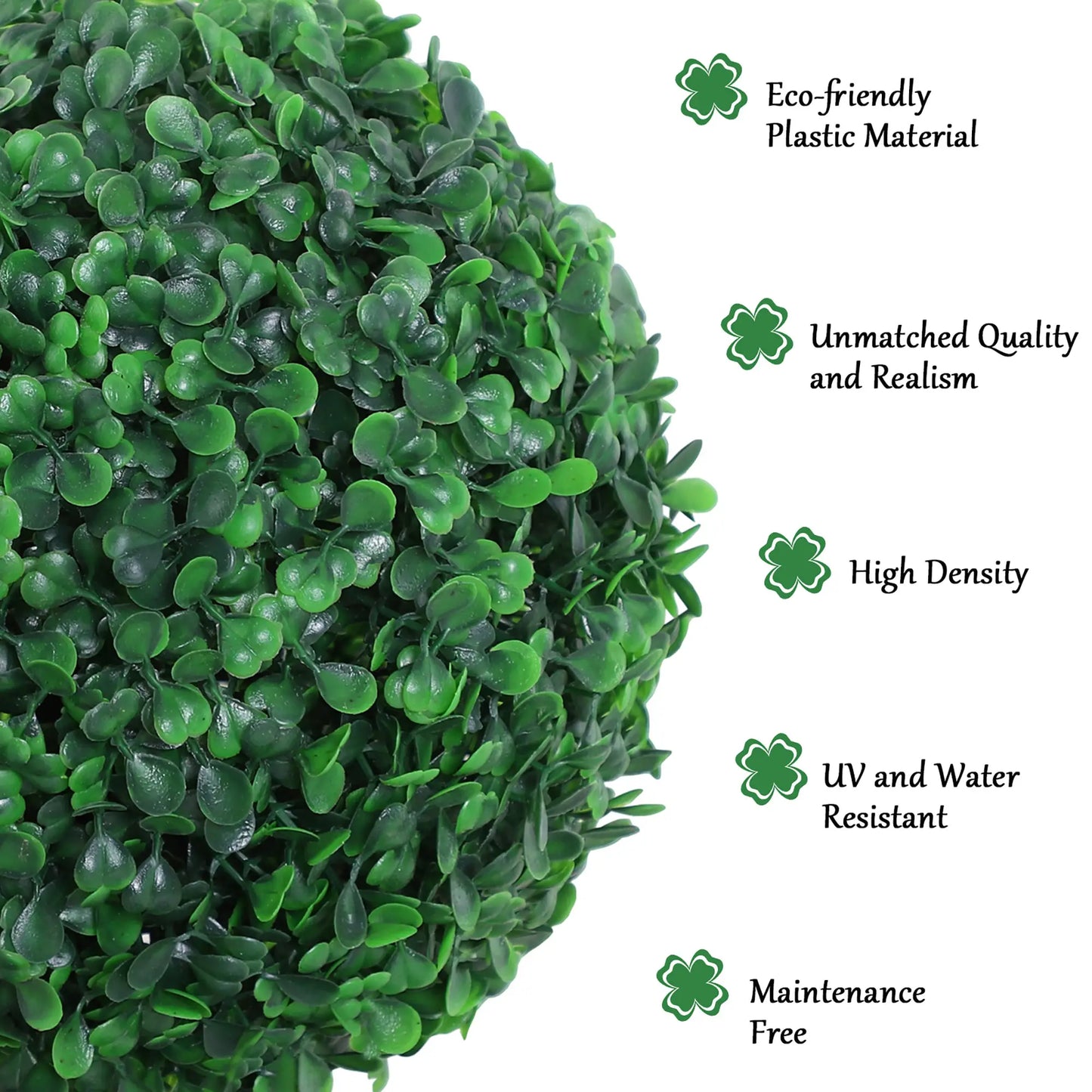 Artificial Ball Boxwood Topiary Trees, 44.1", Fake Plants In Pots, Dark Green Artificial Trees at Gallery Canada