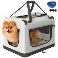 Soft-Sided Pet Carrier Bag for Small Dogs, Light Grey Dog Bike Trailers & Strollers at Gallery Canada