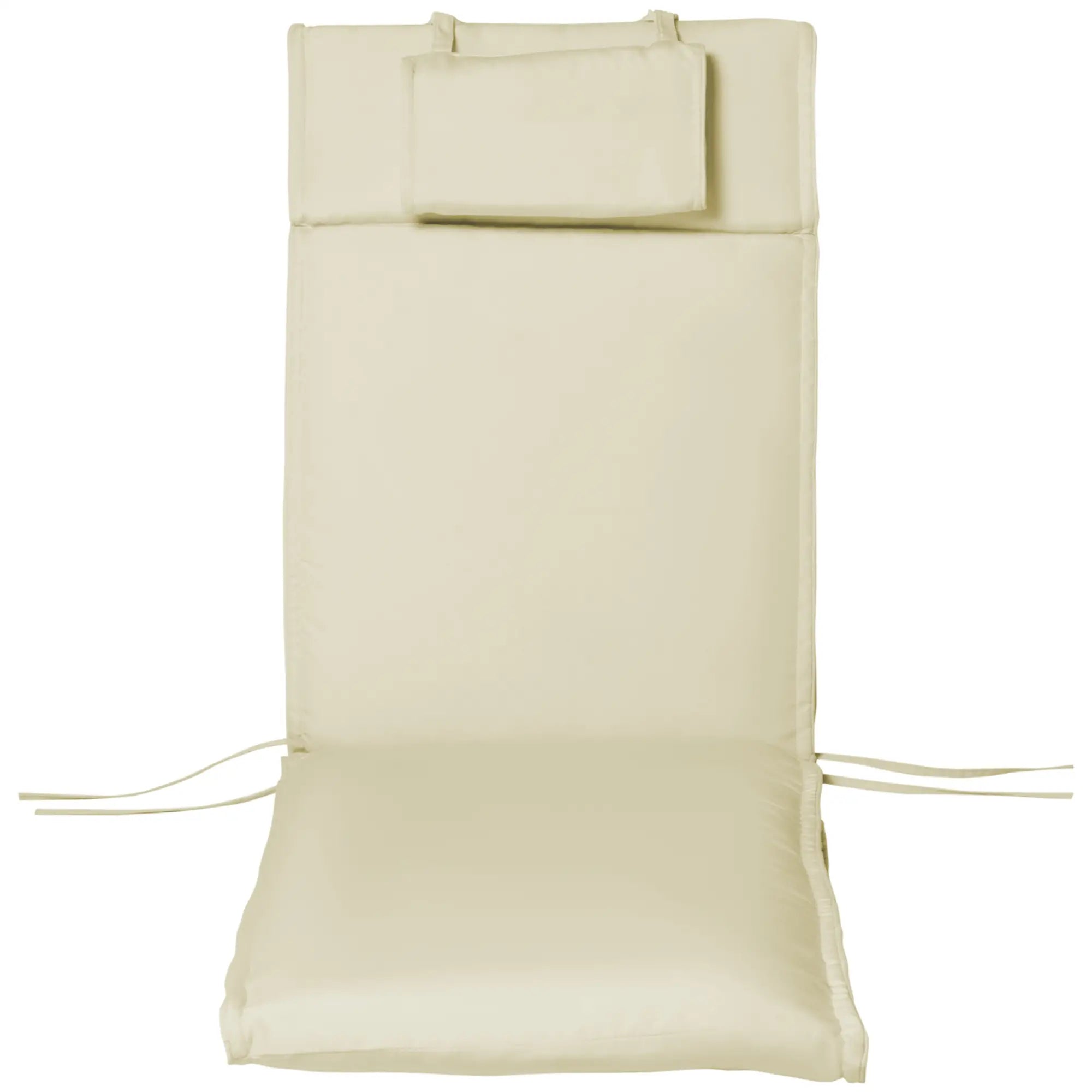 Lounger Chair Cushion, Thick Padded with Headrest, Cream White Patio Chair Cushions at Gallery Canada