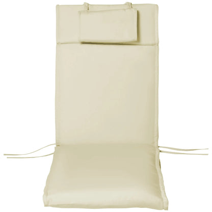 Lounger Chair Cushion, Thick Padded with Headrest, Cream White Patio Chair Cushions at Gallery Canada