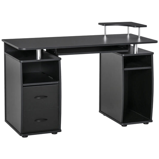 Computer Desk With Keyboard Tray, CPU Stand, Black Computer Desks Black at Gallery Canada
