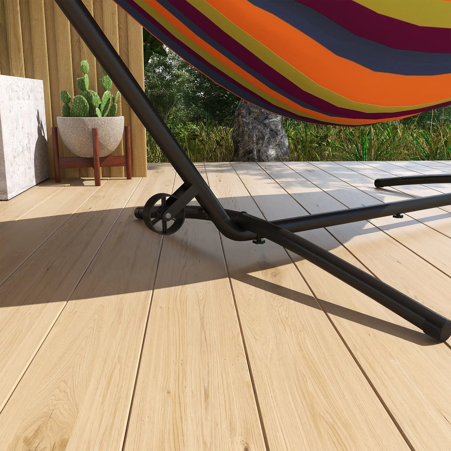 9.5ft Hammock Stand, Portable with Wheels, Adjustable, Black Hammock Stands at Gallery Canada
