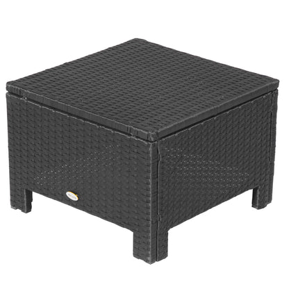 Patio Rattan Ottoman With Cushion, Outdoor Wicker Footrest, Metal Frame, White Patio Furniture Sets at Gallery Canada