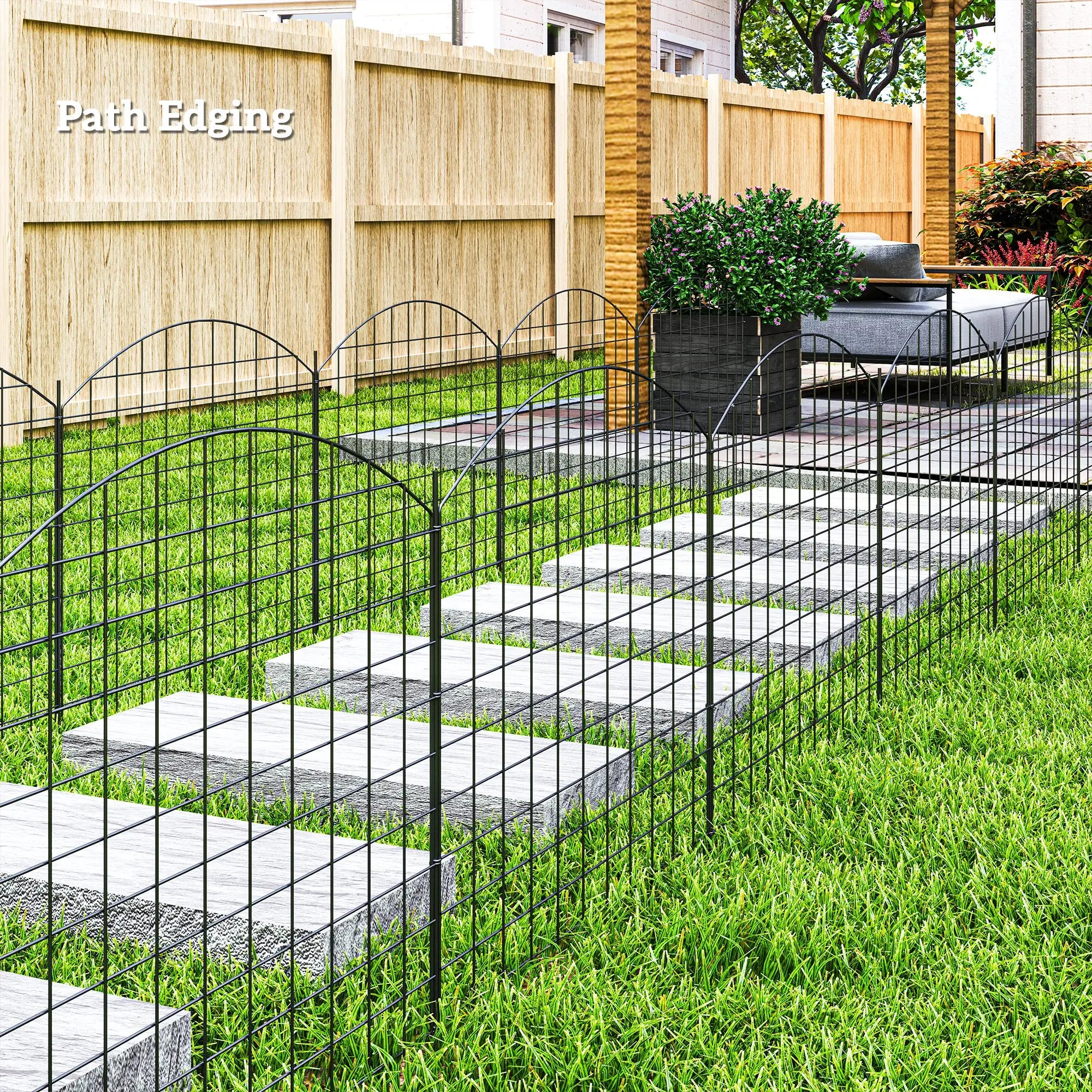 Metal Garden Fence Set Of 6, 181.1