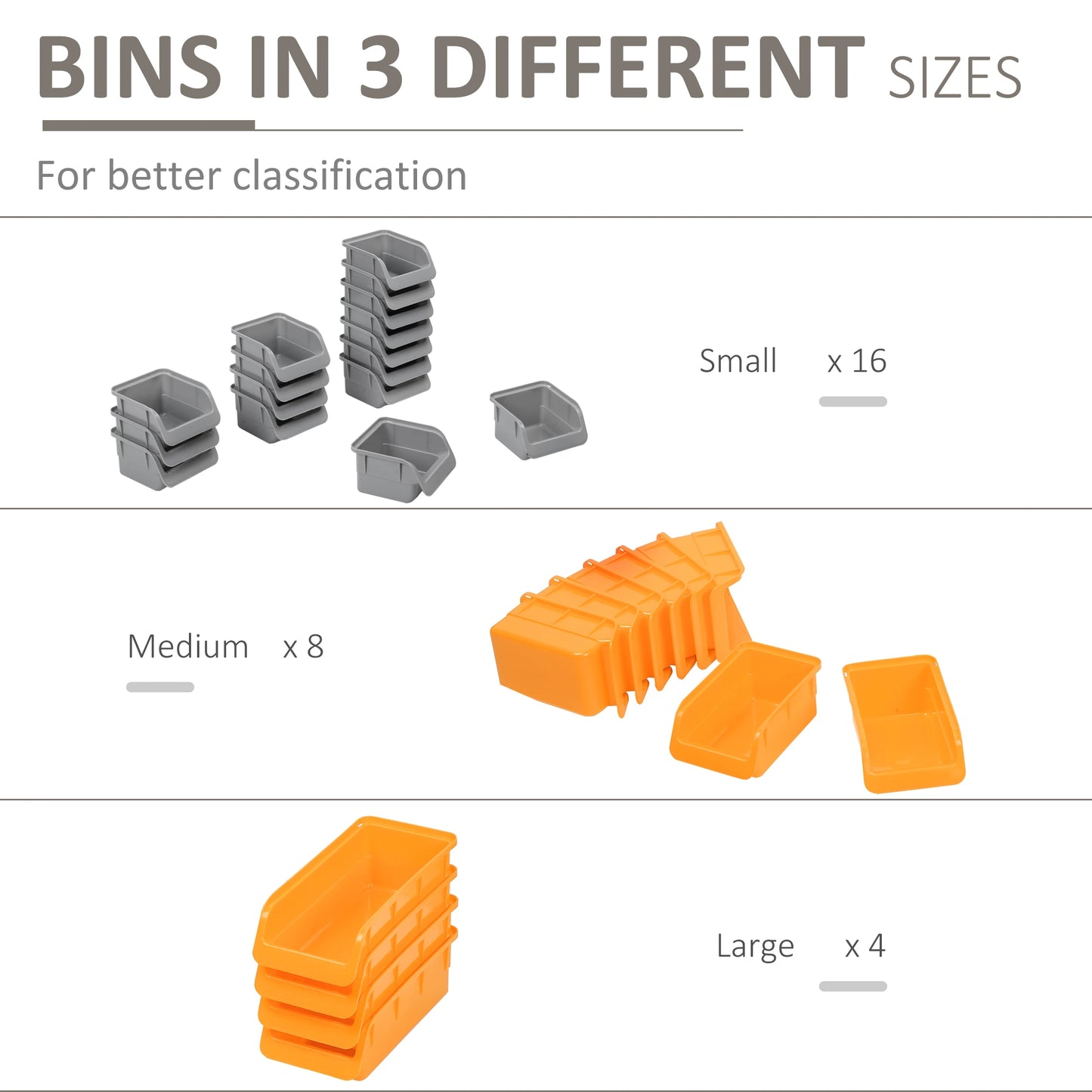 44PC Wall Mounted Storage Bins, Pegboard with Hooks, Garage Organizer, Orange Tool Organizers at Gallery Canada