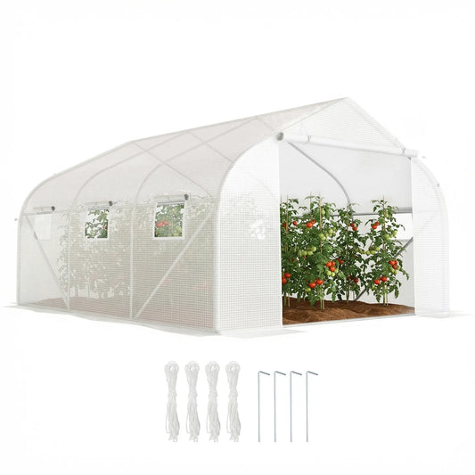 11.5'x9.8'x6.6' Portable Walk-In Greenhouse, White Tunnel Greenhouses White at Gallery Canada