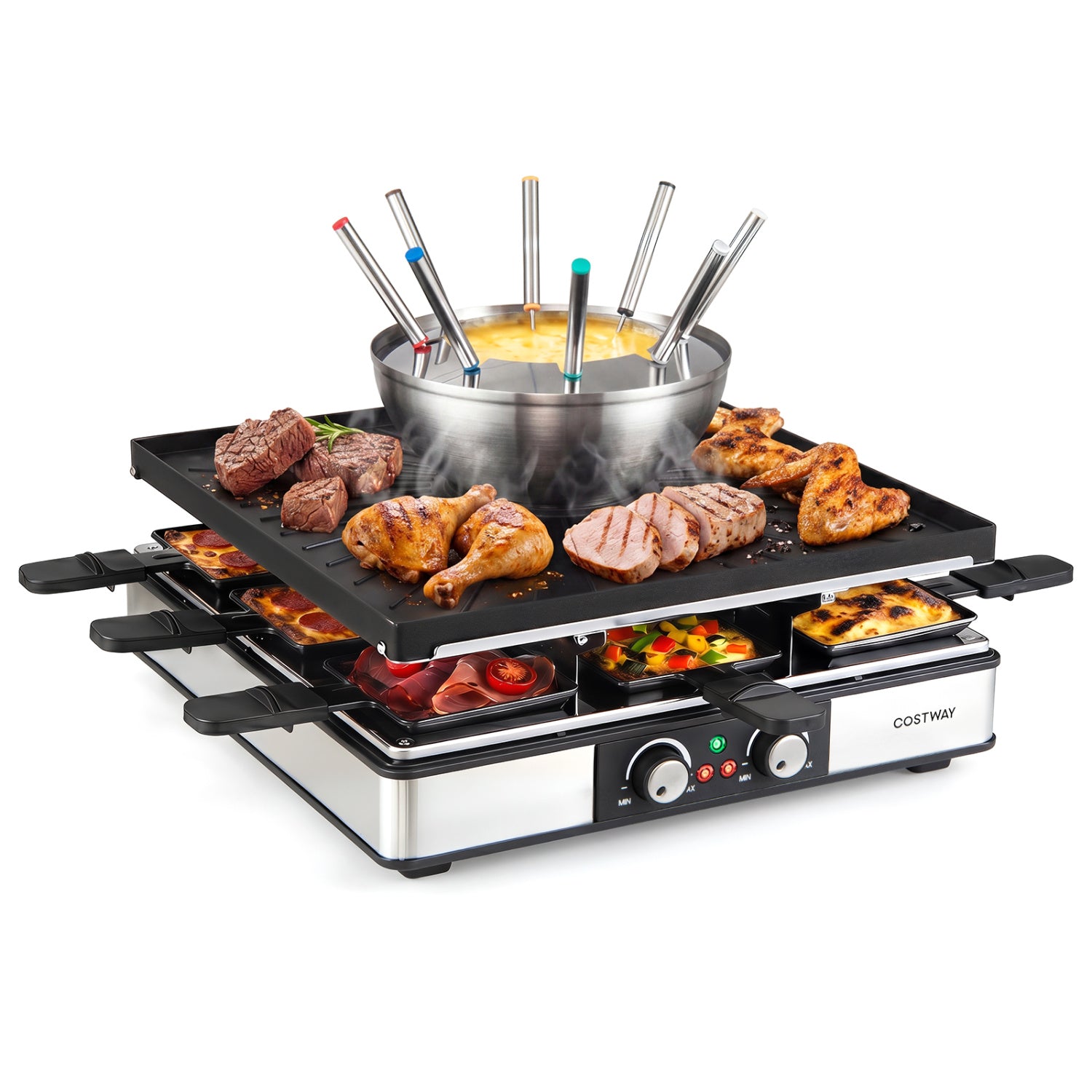 BBQ Grill With Fondue Pot Set, Adjustable Thermostats, For 8 People Outdoor Grills at Gallery Canada