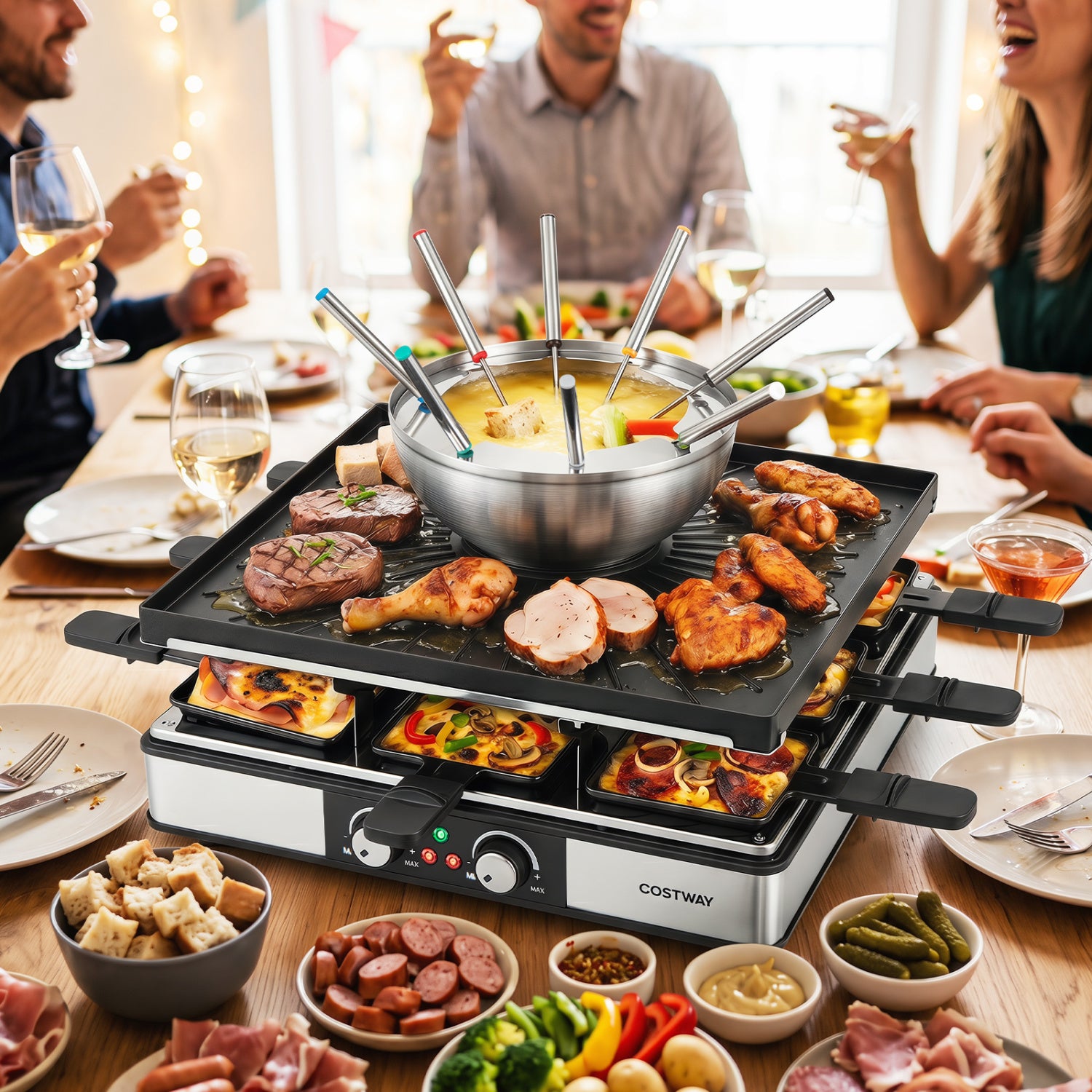 BBQ Grill With Fondue Pot Set, Adjustable Thermostats, For 8 People Outdoor Grills at Gallery Canada