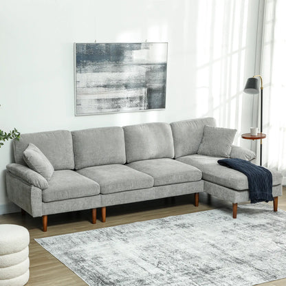 L-Shape Sofa, Modern Sectional Couch with Chaise Lounge, Grey 3-Seater Sofas at Gallery Canada