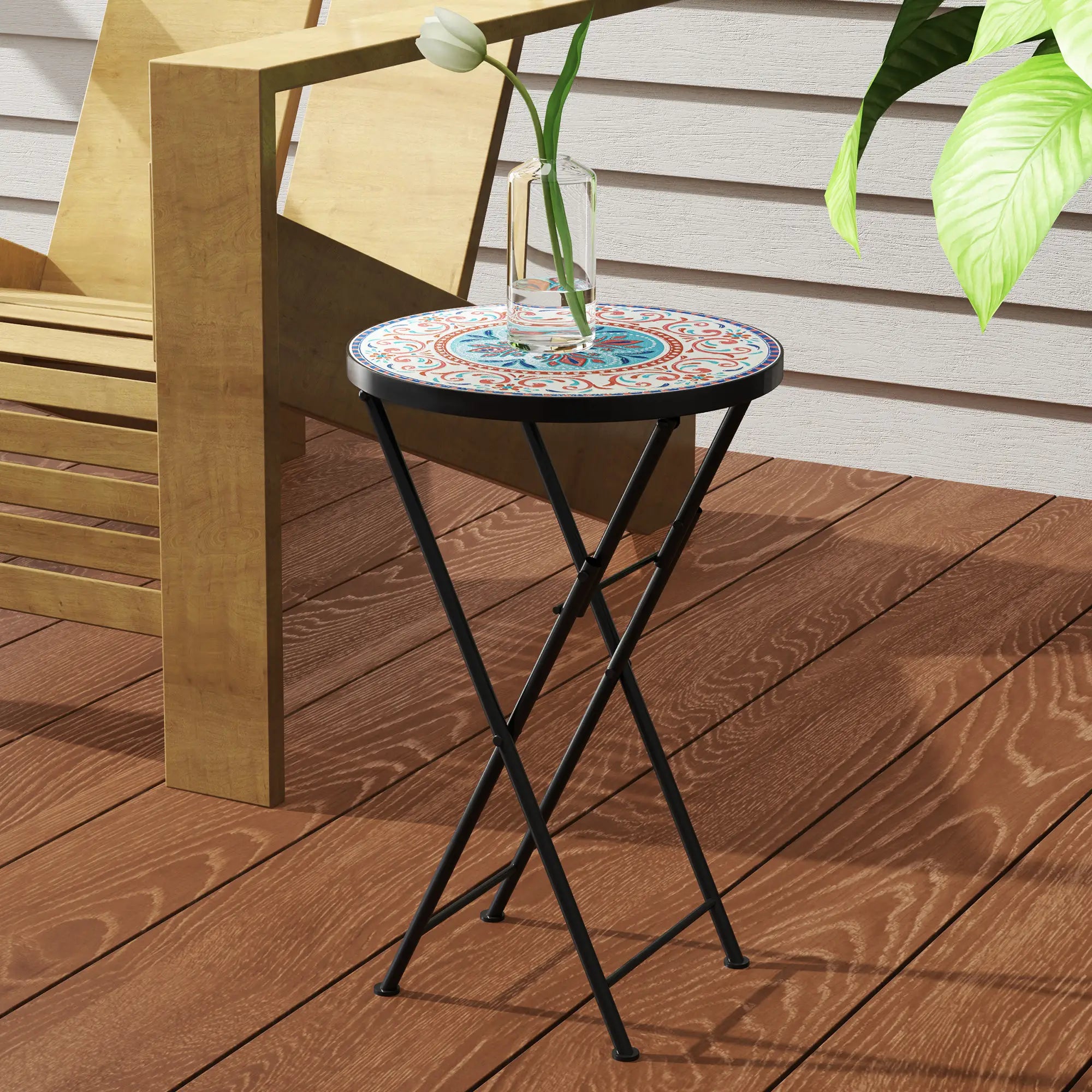 Mosaic Outdoor Patio Side Table, 14