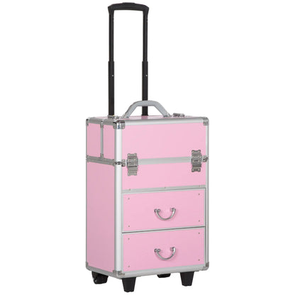 Rolling Makeup Train Case, Large Storage Cosmetic Trolley, Lockable Travel Cart Trunk Makeup Cases at Gallery Canada