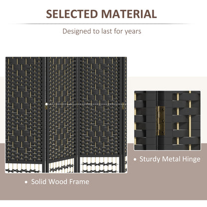 3 Panel Folding Room Divider, Portable Privacy Screen, Black Room Dividers at Gallery Canada