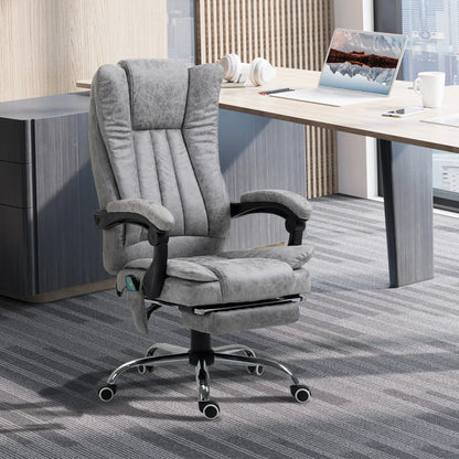 Office Chair, Vibration Massage Recliner, Retractable Footrest, Grey Massage Chairs at Gallery Canada