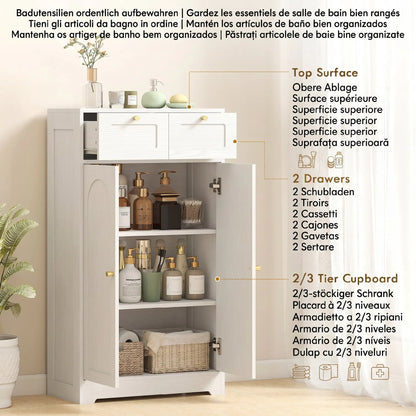 Bathroom Floor Cabinet With 2 Drawers, White Freestanding Bathroom Cabinets at Gallery Canada
