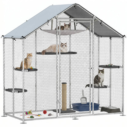 Large Cat Enclosure, Waterproof Cover, 5 Platforms, Hammock Outdoor Cat Enclosures at Gallery Canada