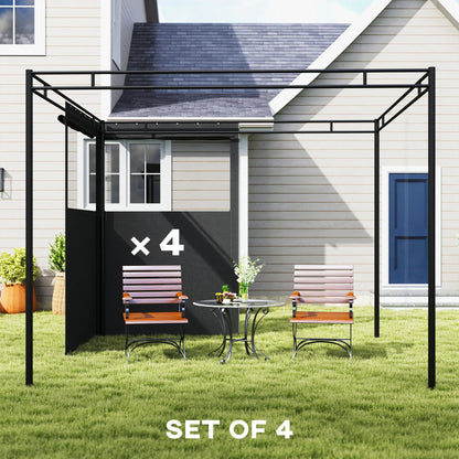 10' x 10' Gazebo Sidewall Set, 4 Panels, Windows, Doors, Dark Grey Gazebo Sidewalls at Gallery Canada
