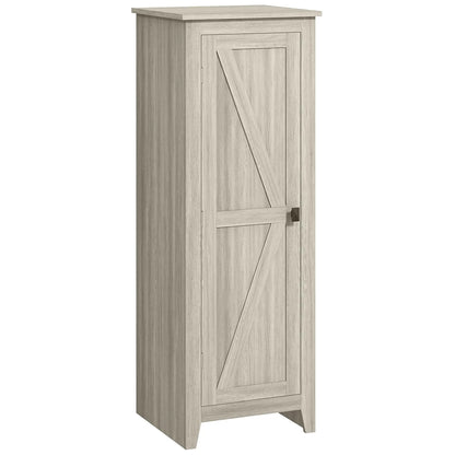 48" Kitchen Pantry Cabinet, Barn Door, Adjustable Shelves, Grey Wood Grain, Grey Kitchen Pantry Cabinets at Gallery Canada