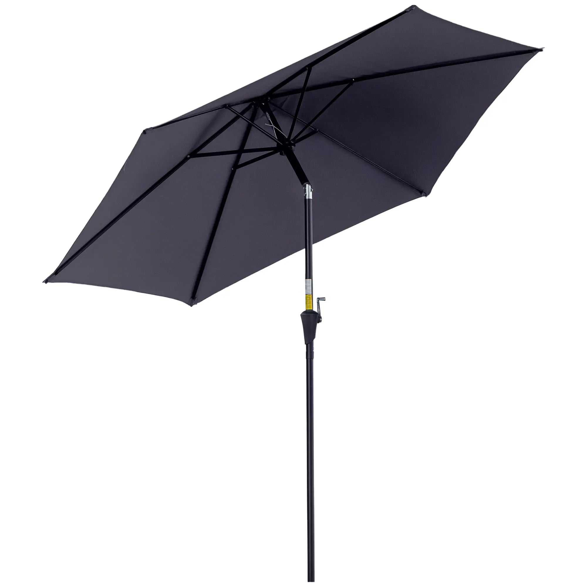 8.5FT Patio Umbrella, Round Garden Parasol with 6 Ribs, Grey Sun Umbrellas Grey at Gallery Canada