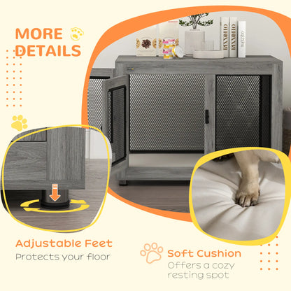 Pet Crate End Table, Water-resistant Cushion, Large Medium Dogs, Grey Houses, Kennels & Pens at Gallery Canada
