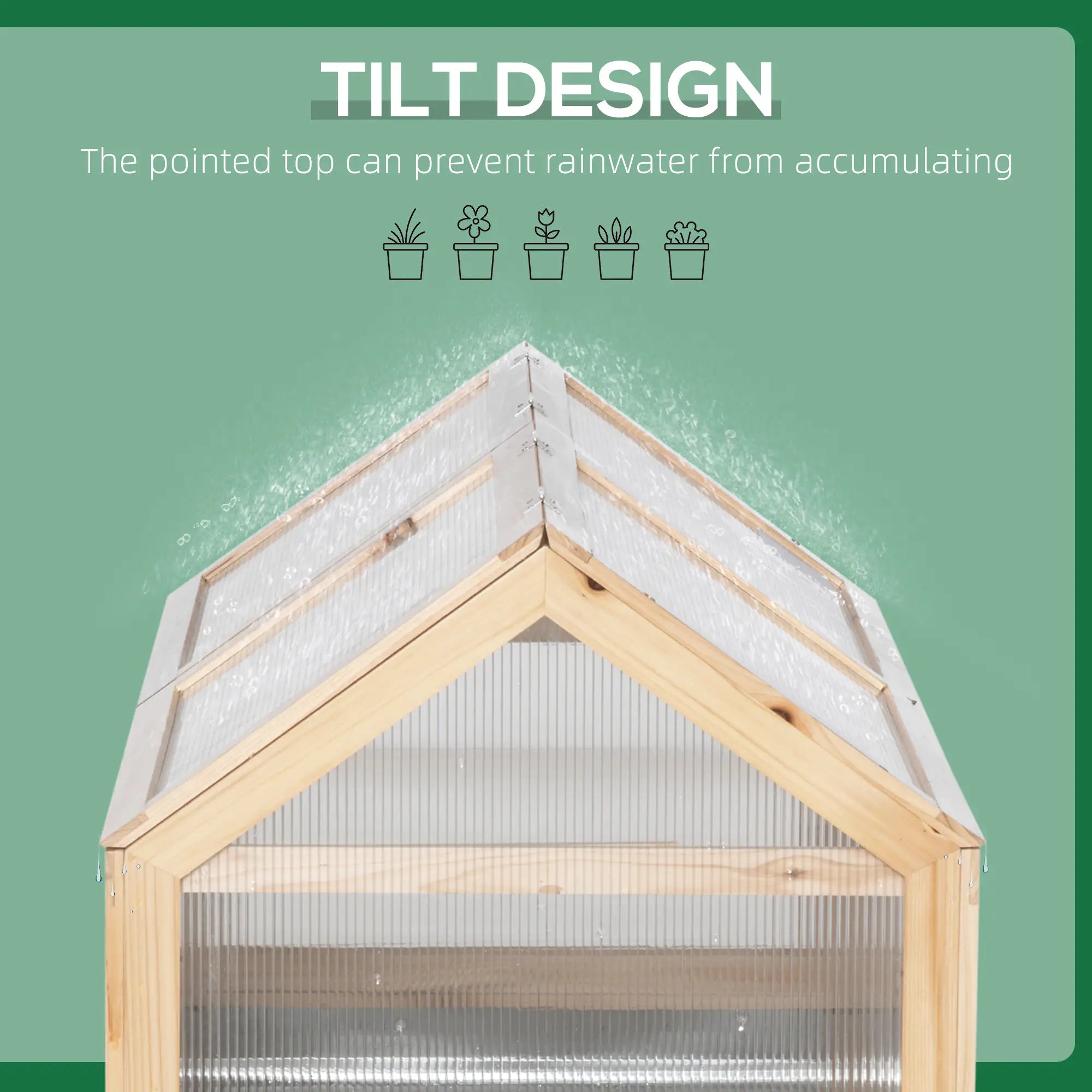 Raised Garden Bed Kit, Greenhouse Wooden Planter, 48
