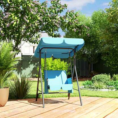 Outdoor Porch Swing, Adjustable Canopy, Removable Cushion, 1-Seat Patio Swings with Stand at Gallery Canada