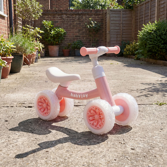 Baby Balance Bike, Adjustable Handlebar Seat, Pink Balance Bikes Pink at Gallery Canada