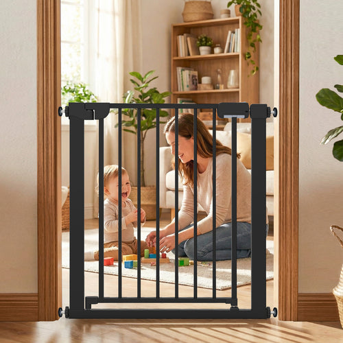 Auto-Close Baby Gate, Pressure Mounted, Black