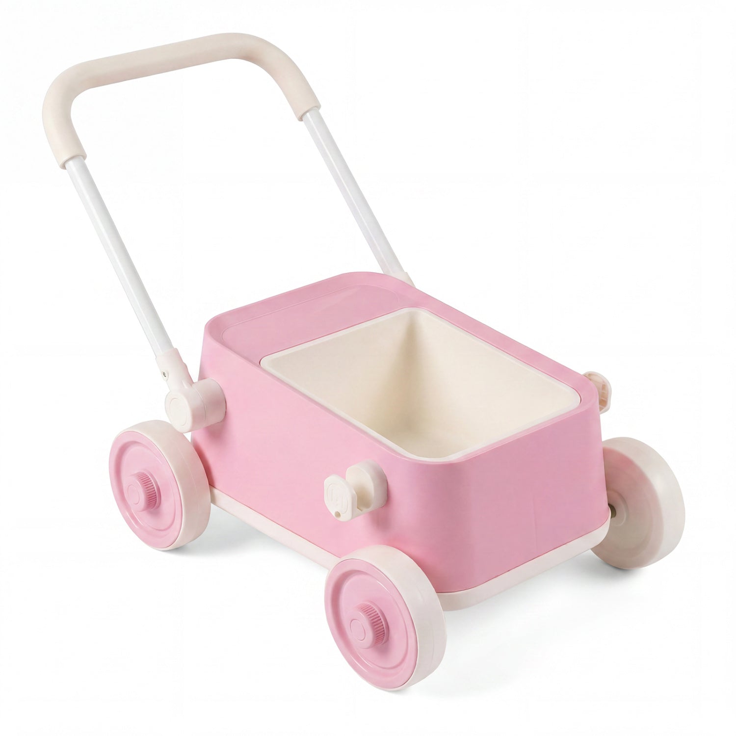 Baby Push Walker with Wheels and Foldable Handlebar and Storage Basket, Pink Baby Activity at Gallery Canada