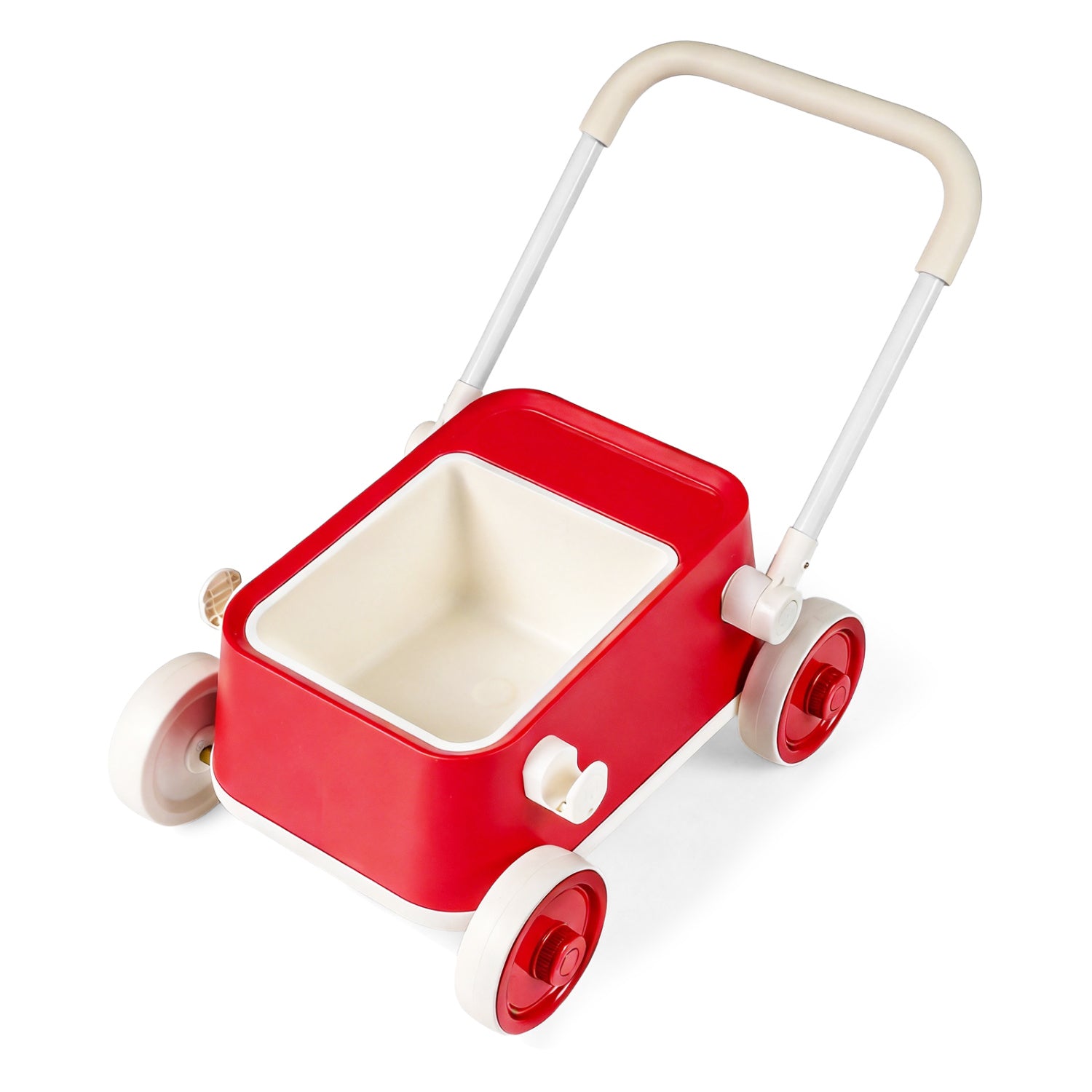 Baby Push Walker with Wheels and Foldable Handlebar and Storage Basket, Red Baby Activity at Gallery Canada